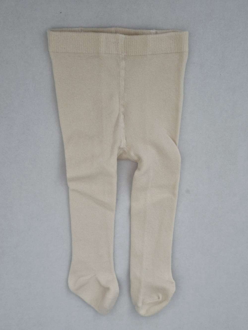 12m Winter Tights - Cream, Footed, Knit, 12 Months Baby Toddler